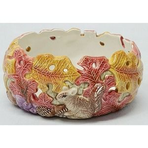 Fitz&Floyd Autumn Woods Ceramic Dish-Candy Dish